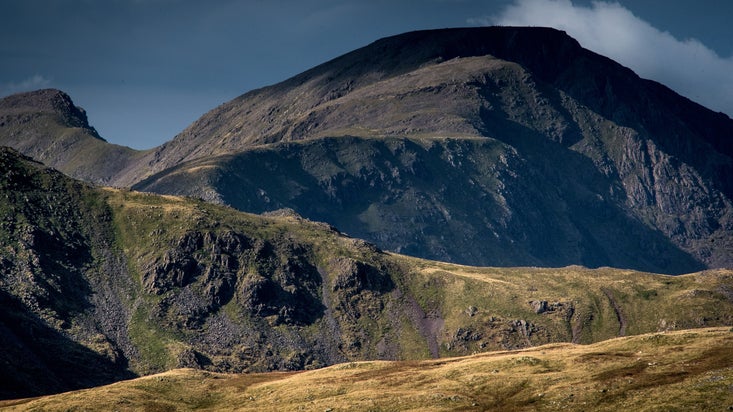 Pillar peak seen across Gillecomb Head, Wasdale, Lake District